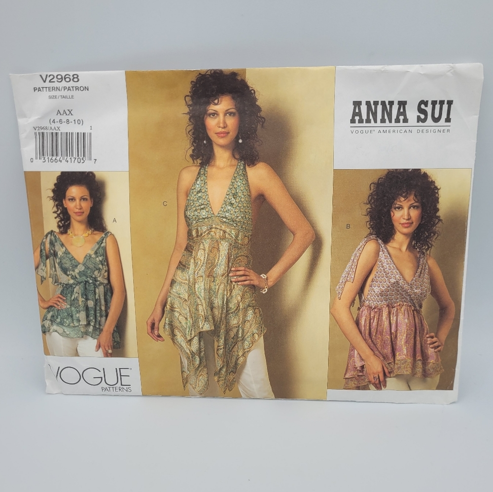 UNCUT Anna Sui Vogue American Designer V2968 Sewing Pattern